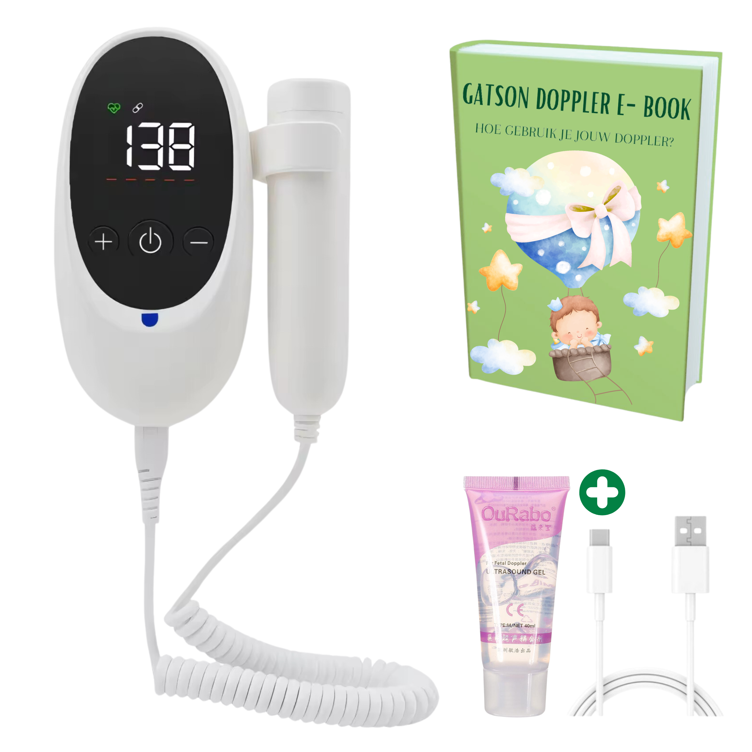 Gatson Premium Doppler - Inclusief E-book en Doppler gel, USB Oplaadbaar