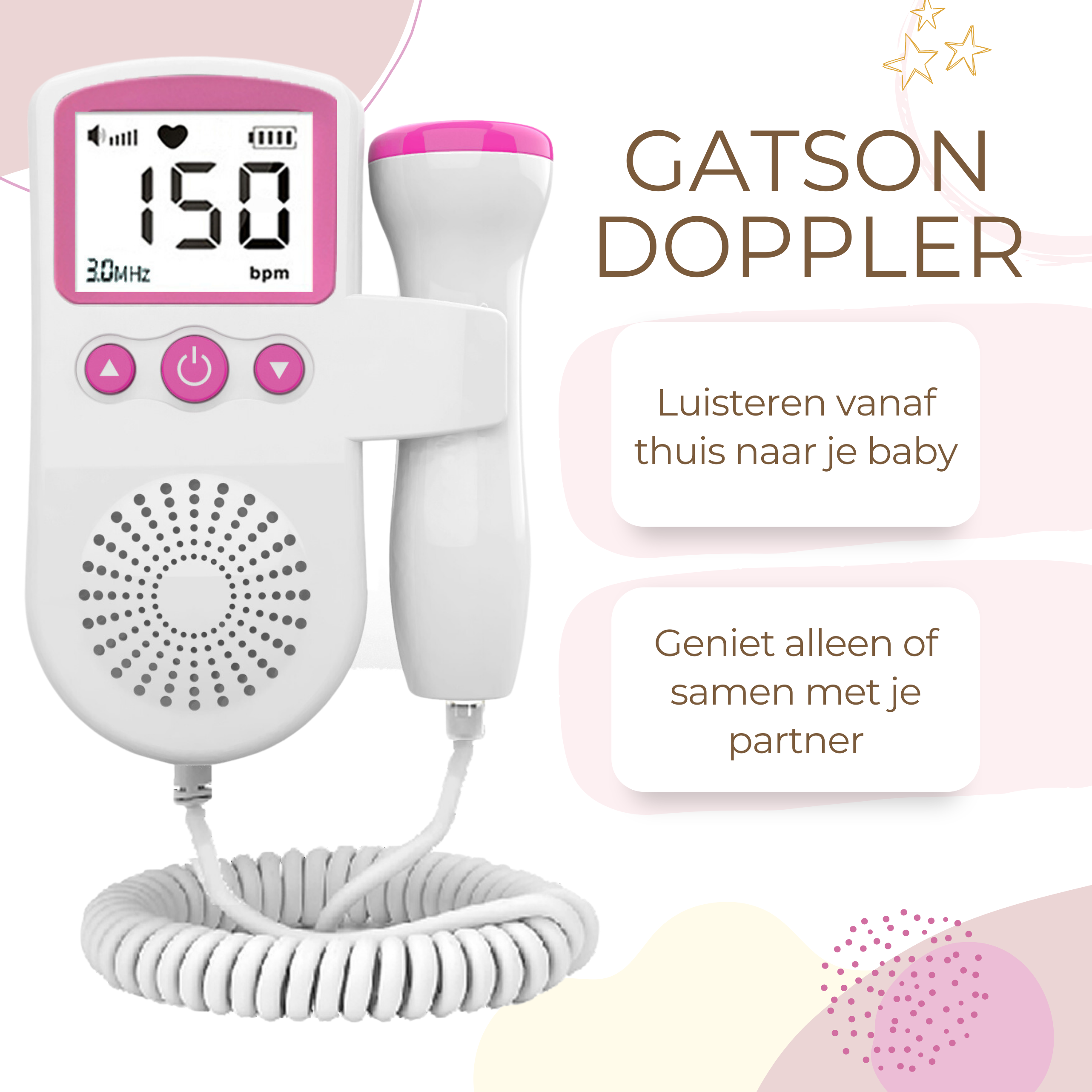 Gatson Roze Doppler - Inclusief E-book, Doppler Gel en Batterijen