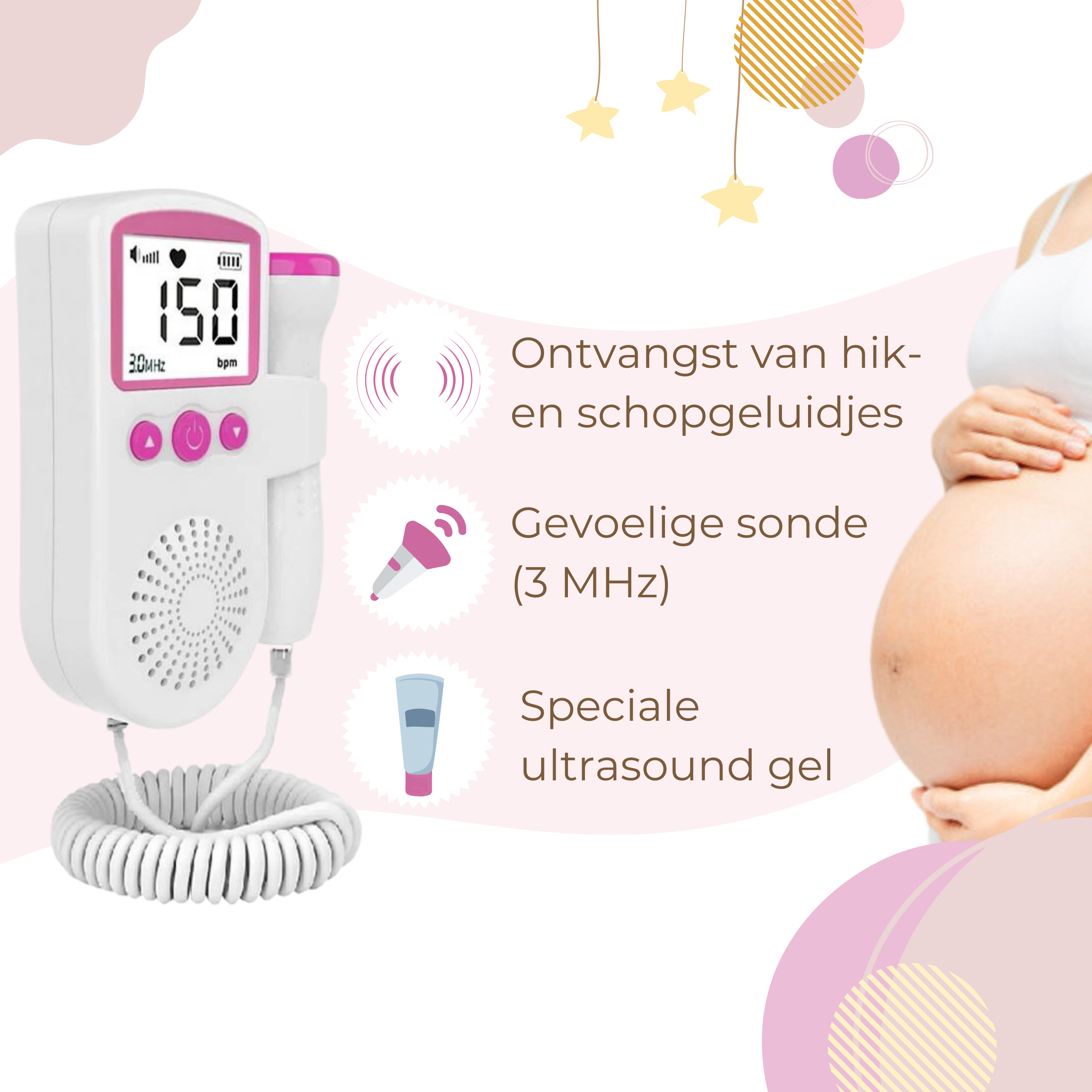 Gatson Roze Doppler - Inclusief E-book, Doppler Gel en Batterijen