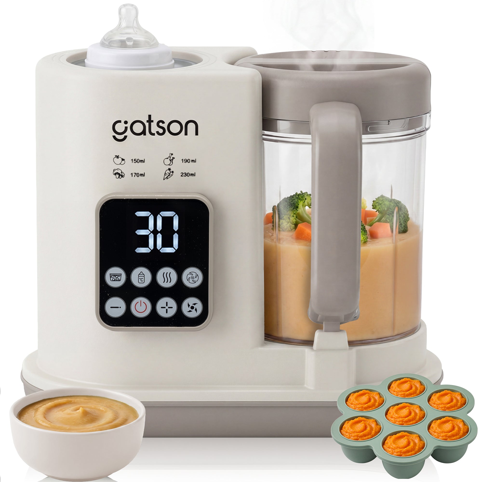 Gatson Pro BabyChef - Blender en Stomer - Inclusief Babyvoeding bewaarbakje