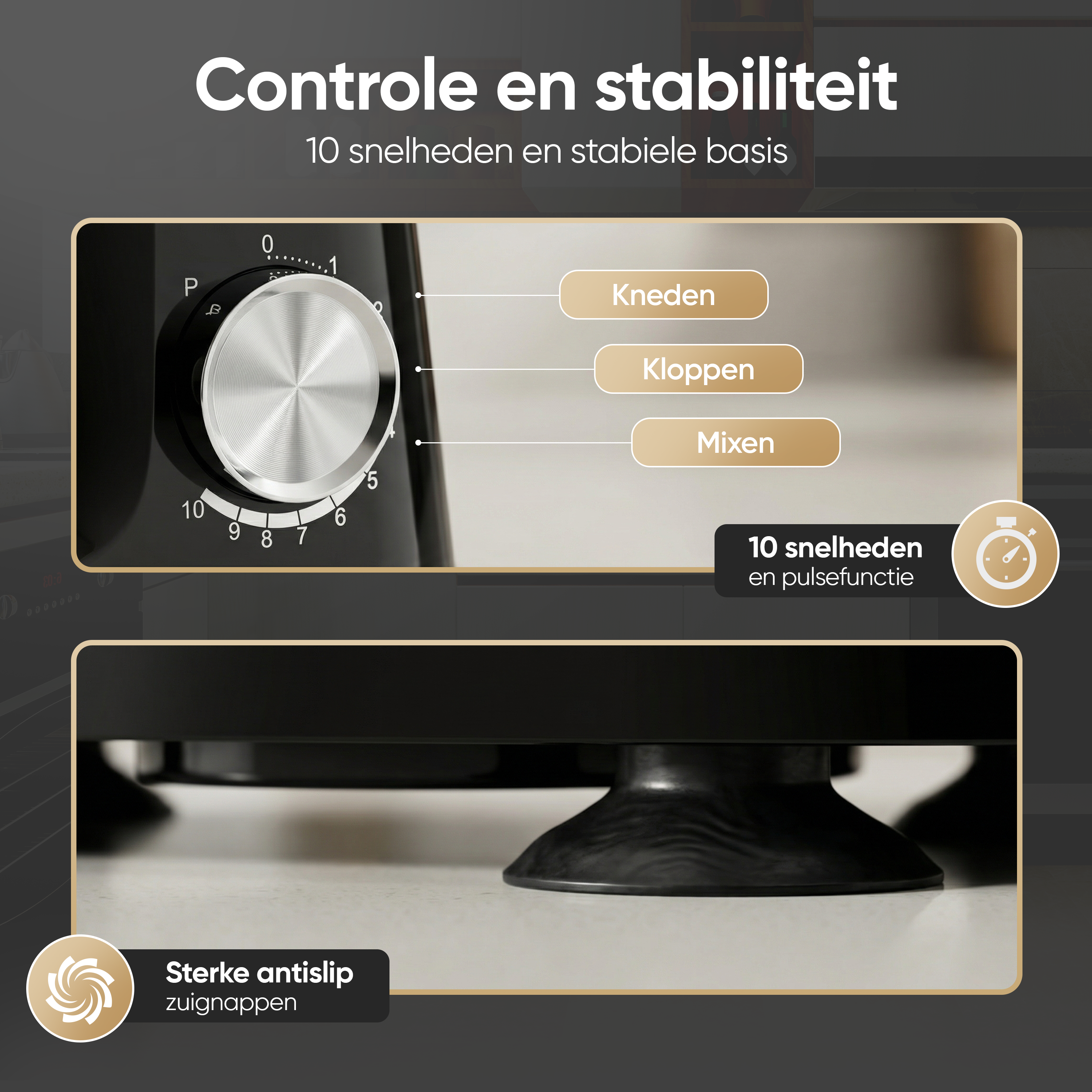 Gatson 1500W Keukenmachine - 10 Snelheden - 5L Mengkom - Dubbele Handvat