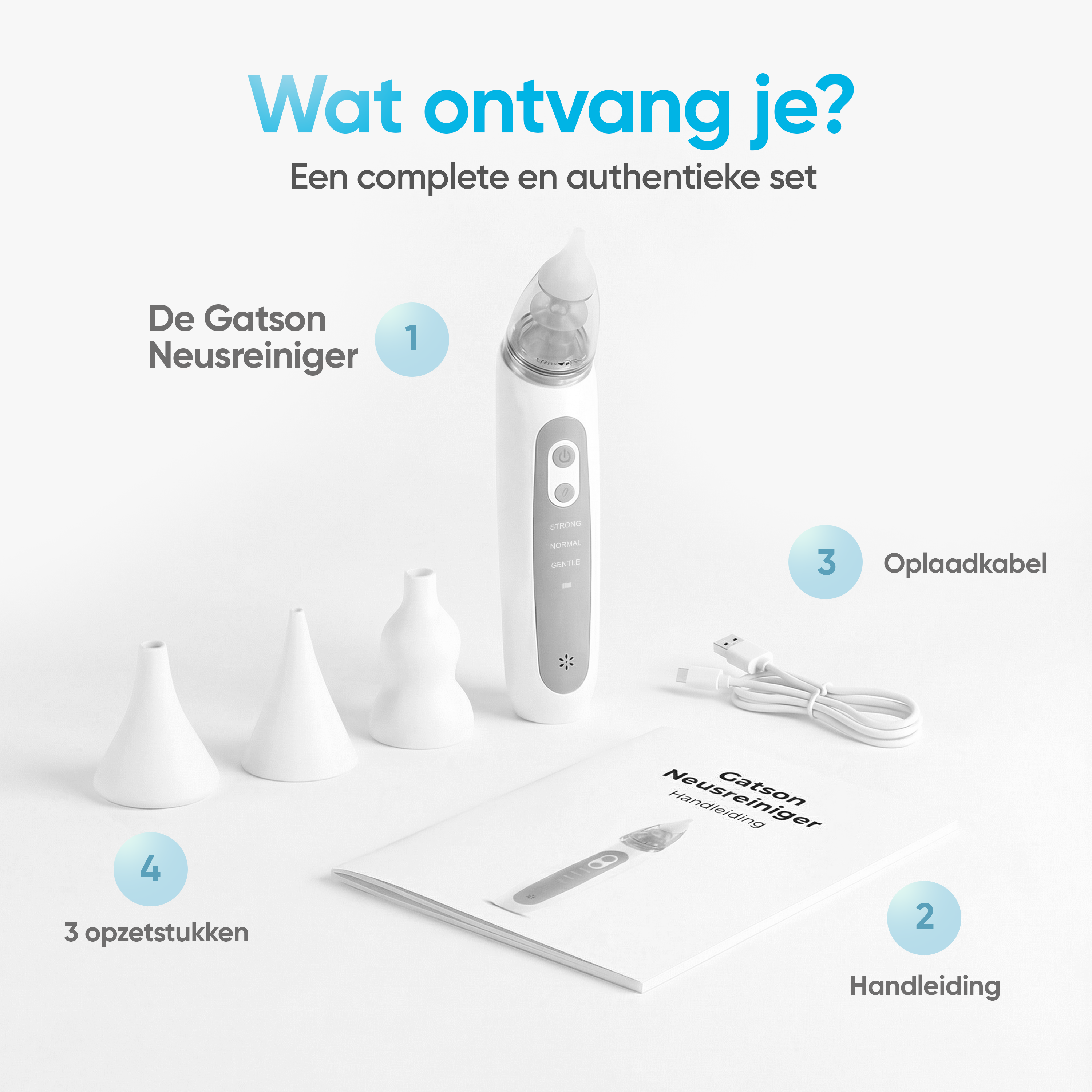 Gatson Baby Neusreiniger - Compact & Stil - Met Melodietje