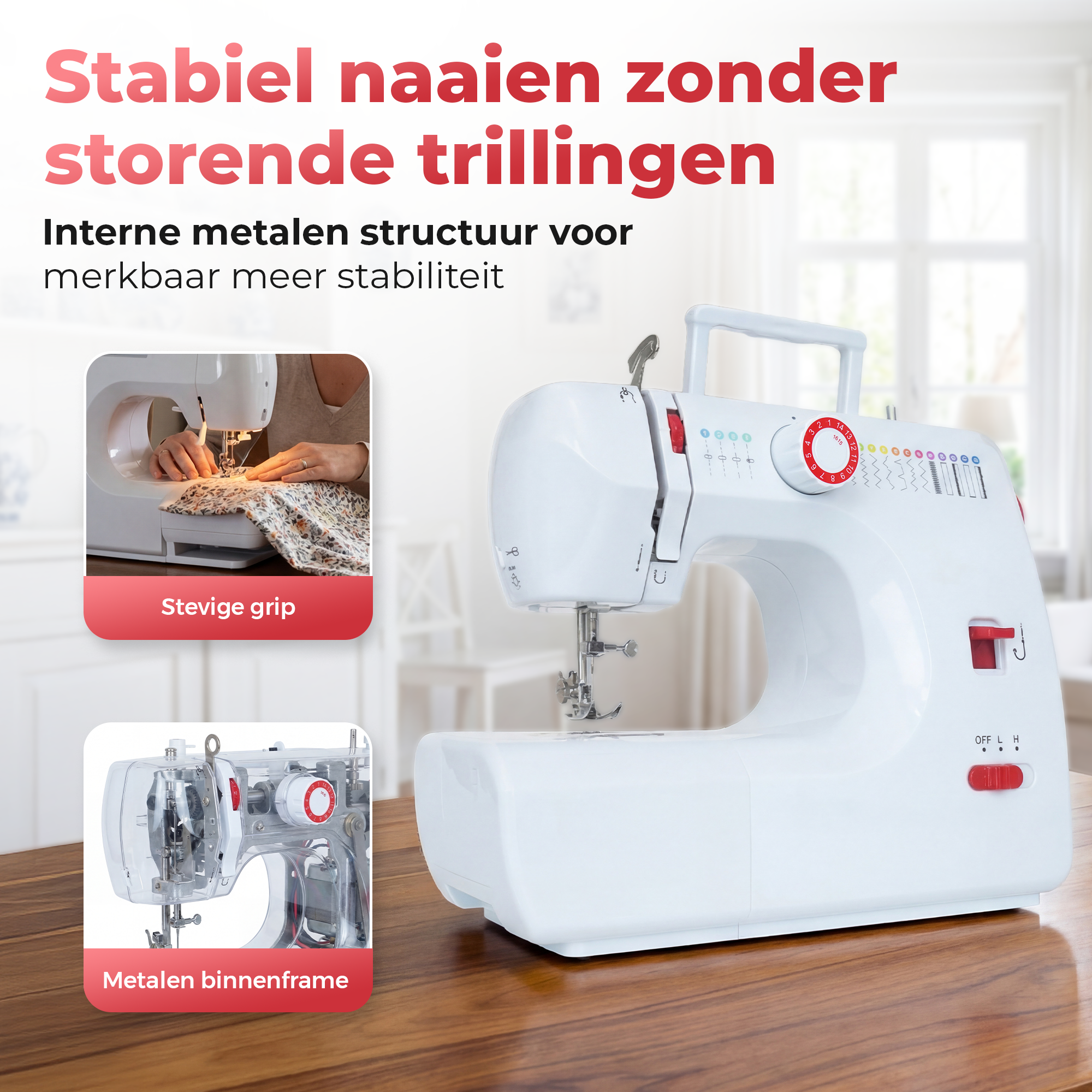 Gatson Naaimachine - Instapmodel - 16 Steken - Stil & Compact