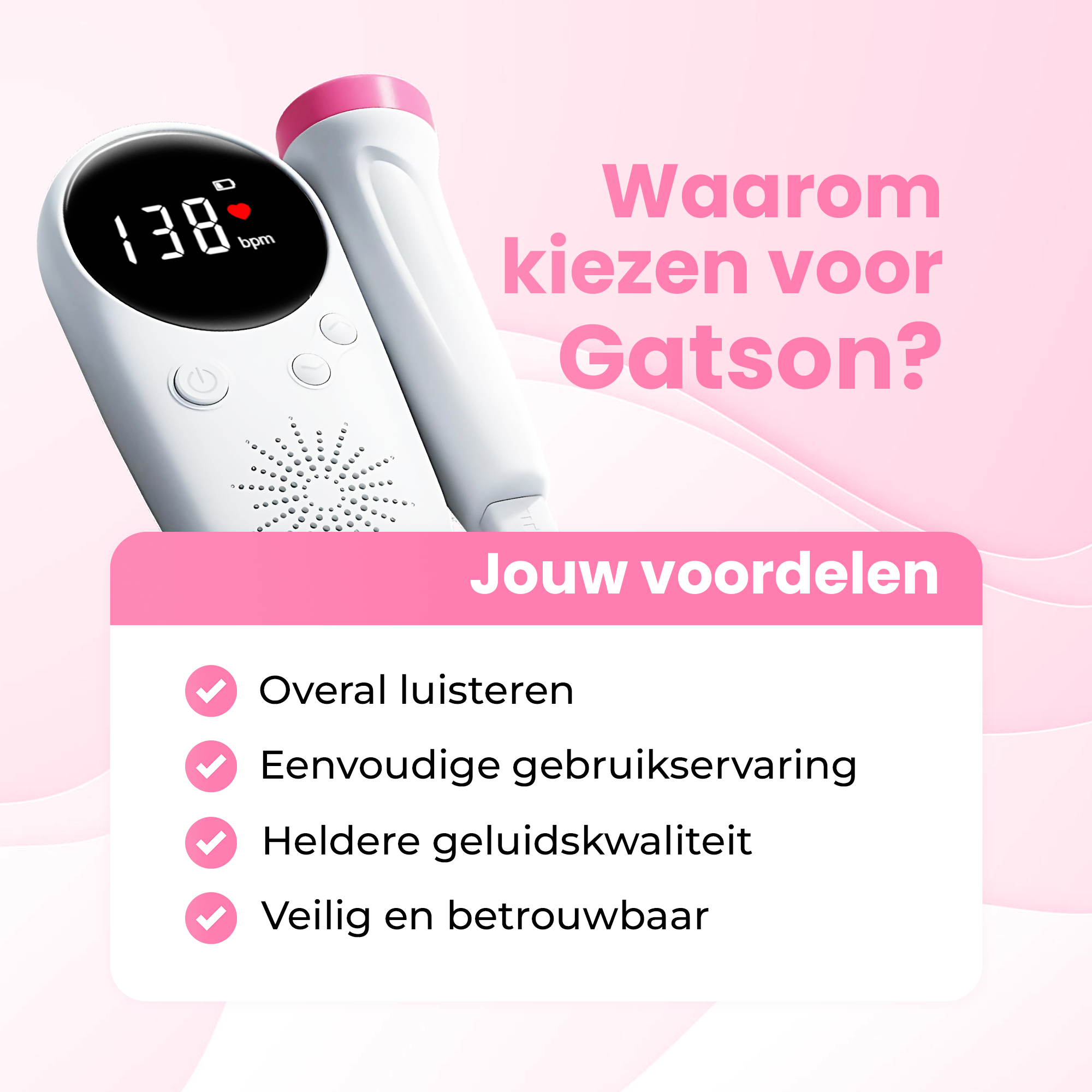 Gatson Doppler Plus - Inclusief E-book, Doppler Gel en Batterijen