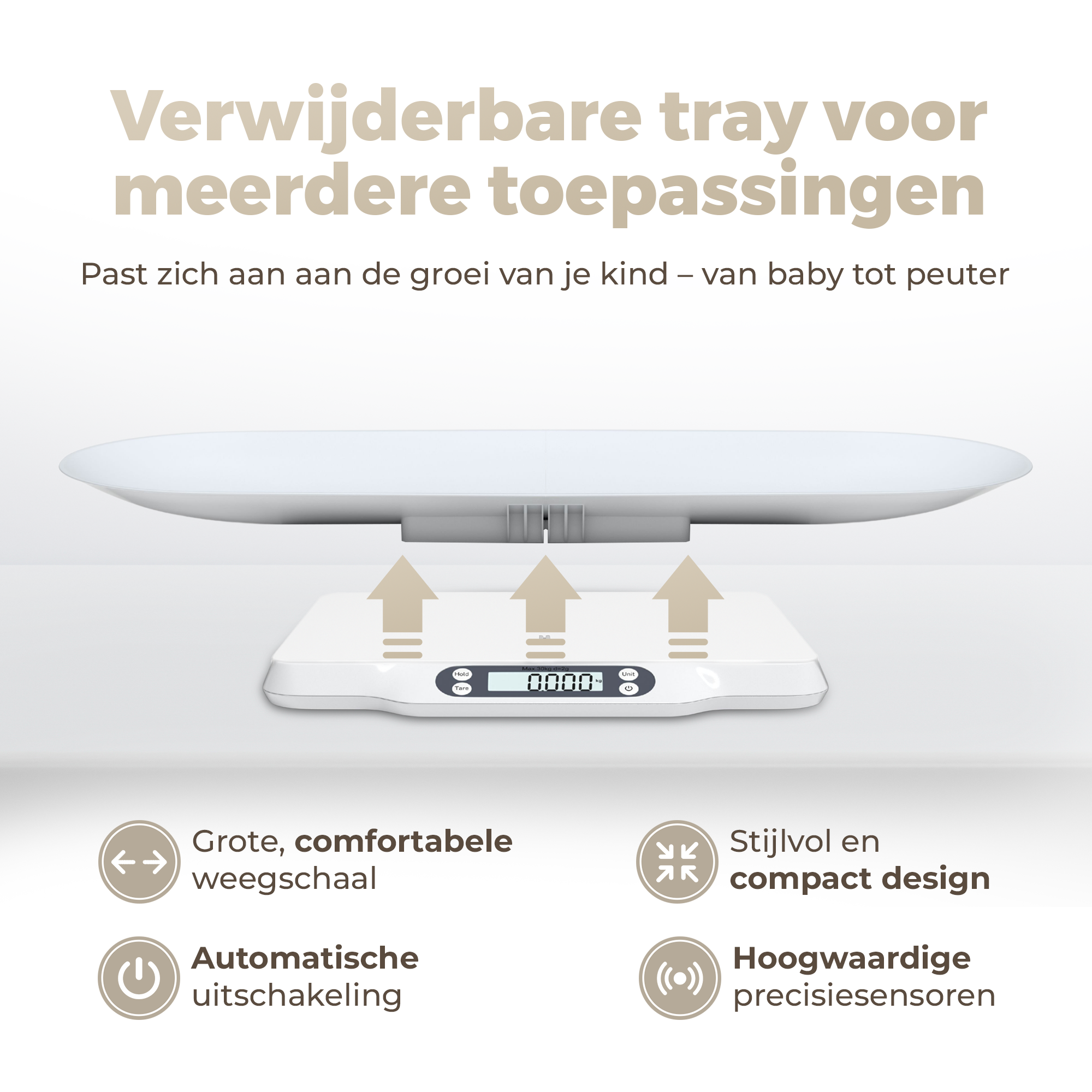 Gatson Babyweegschaal - Met App - Inclusief Meetlint