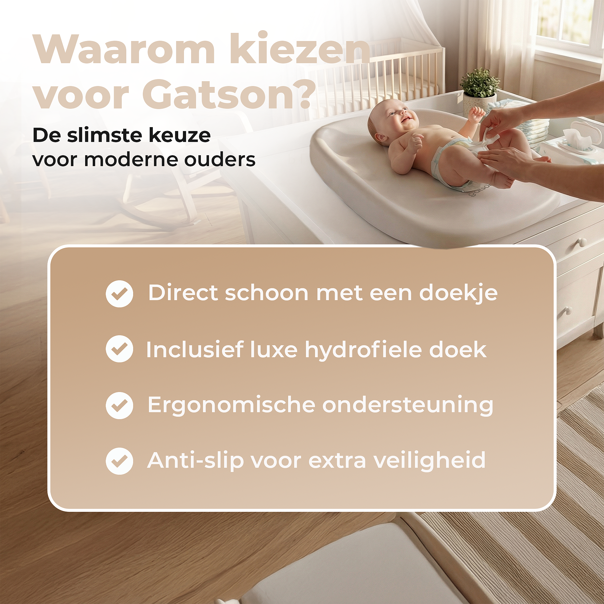 Gatson Aankleedkussen - Inclusief Hydrofiele Doek