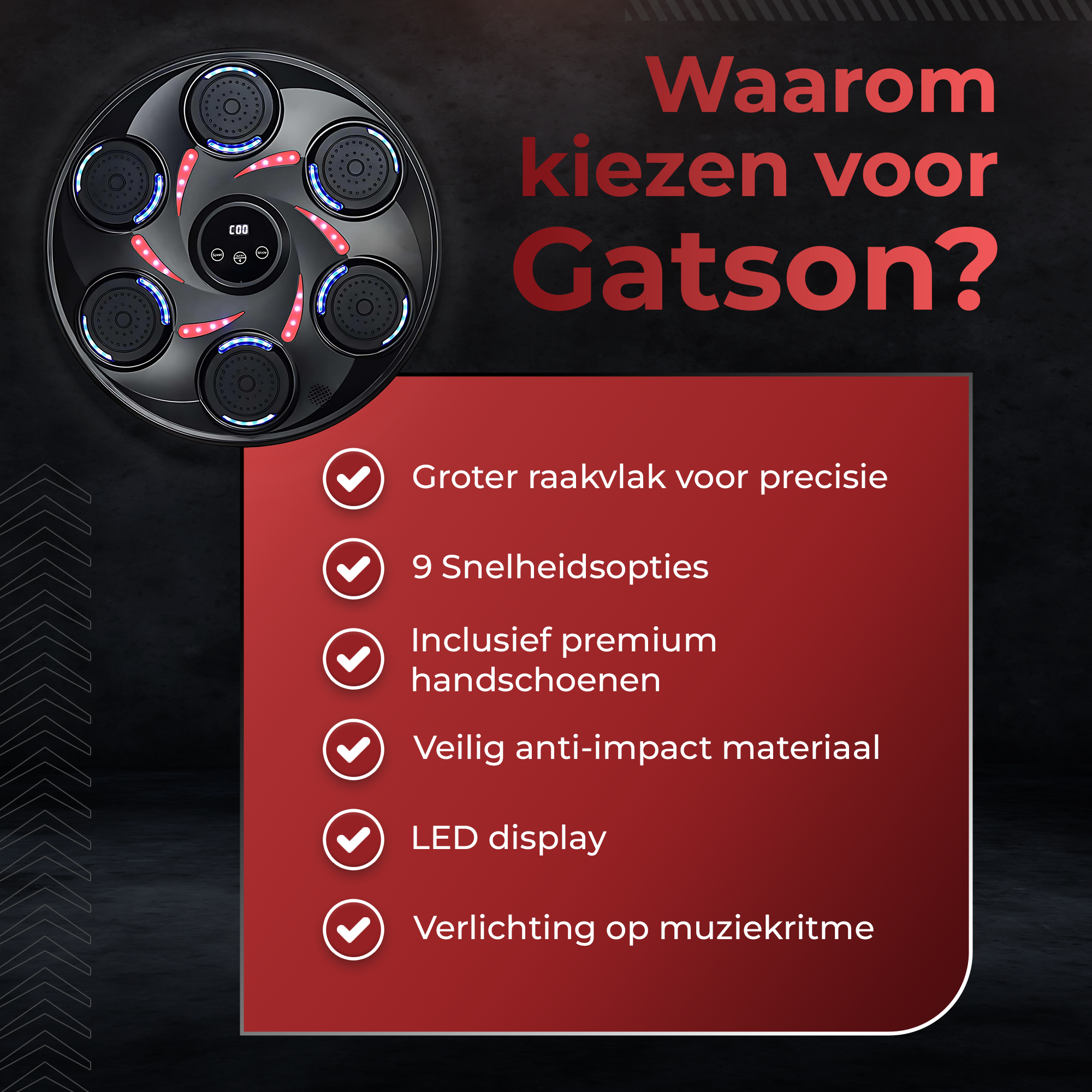 Gatson Premium Boxing Machine - Inclusief Bokshandschoenen