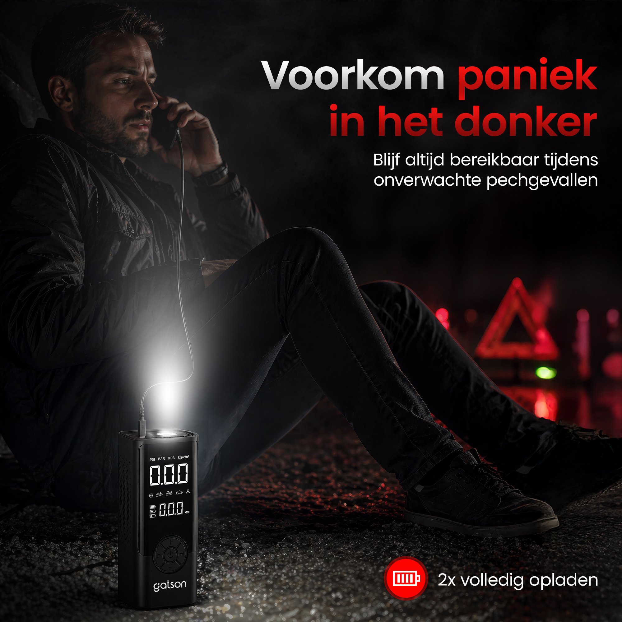 Gatson Luchtcompressor - Bandenpomp - Powerbank - Voor Auto, Motor, Fiets, Bal en Luchtbed
