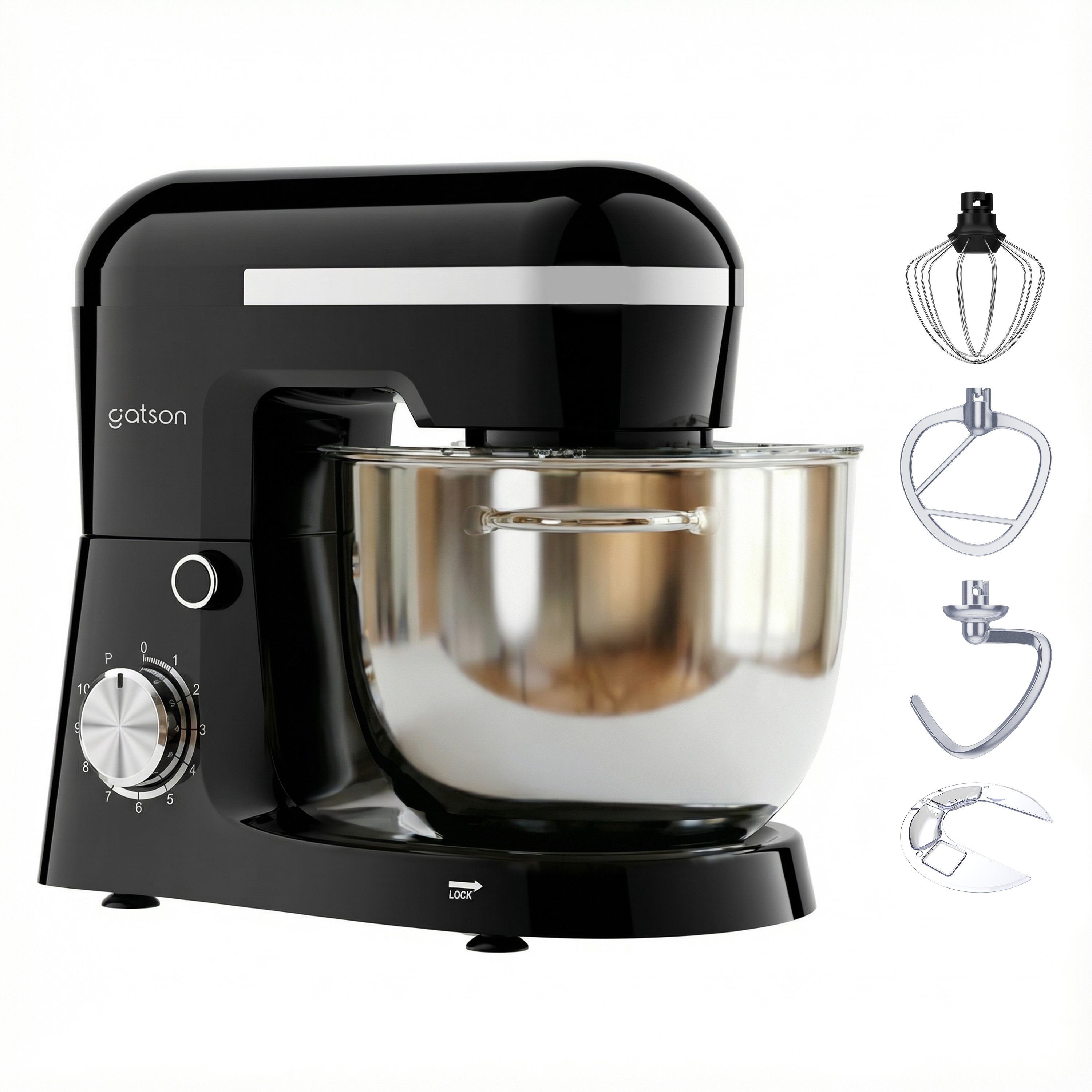 Gatson 1500W Keukenmachine - 10 Snelheden - 5L Mengkom - Dubbele Handvat