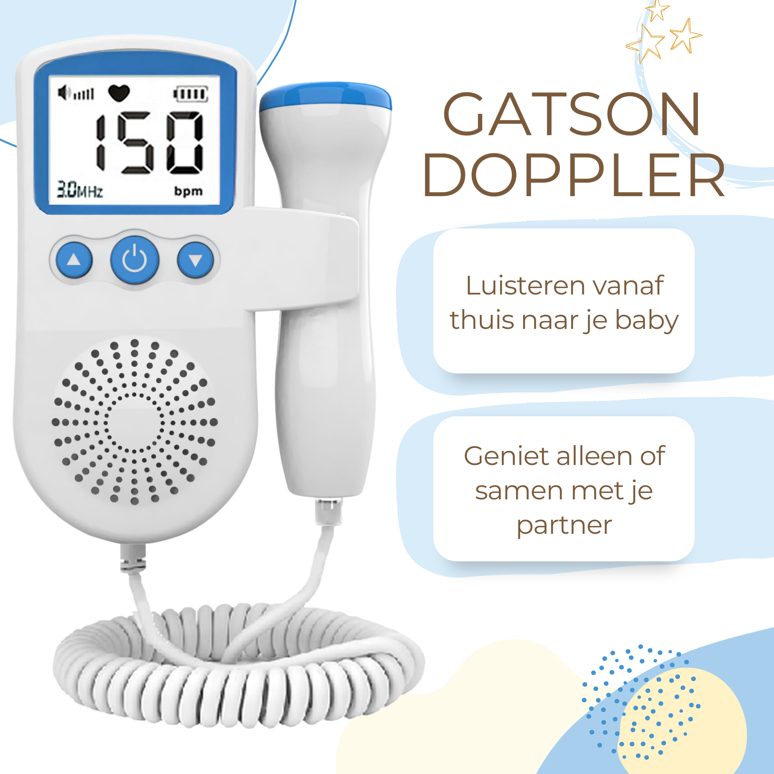 Gatson Blauw Doppler - Inclusief E-book, Doppler Gel en Batterijen