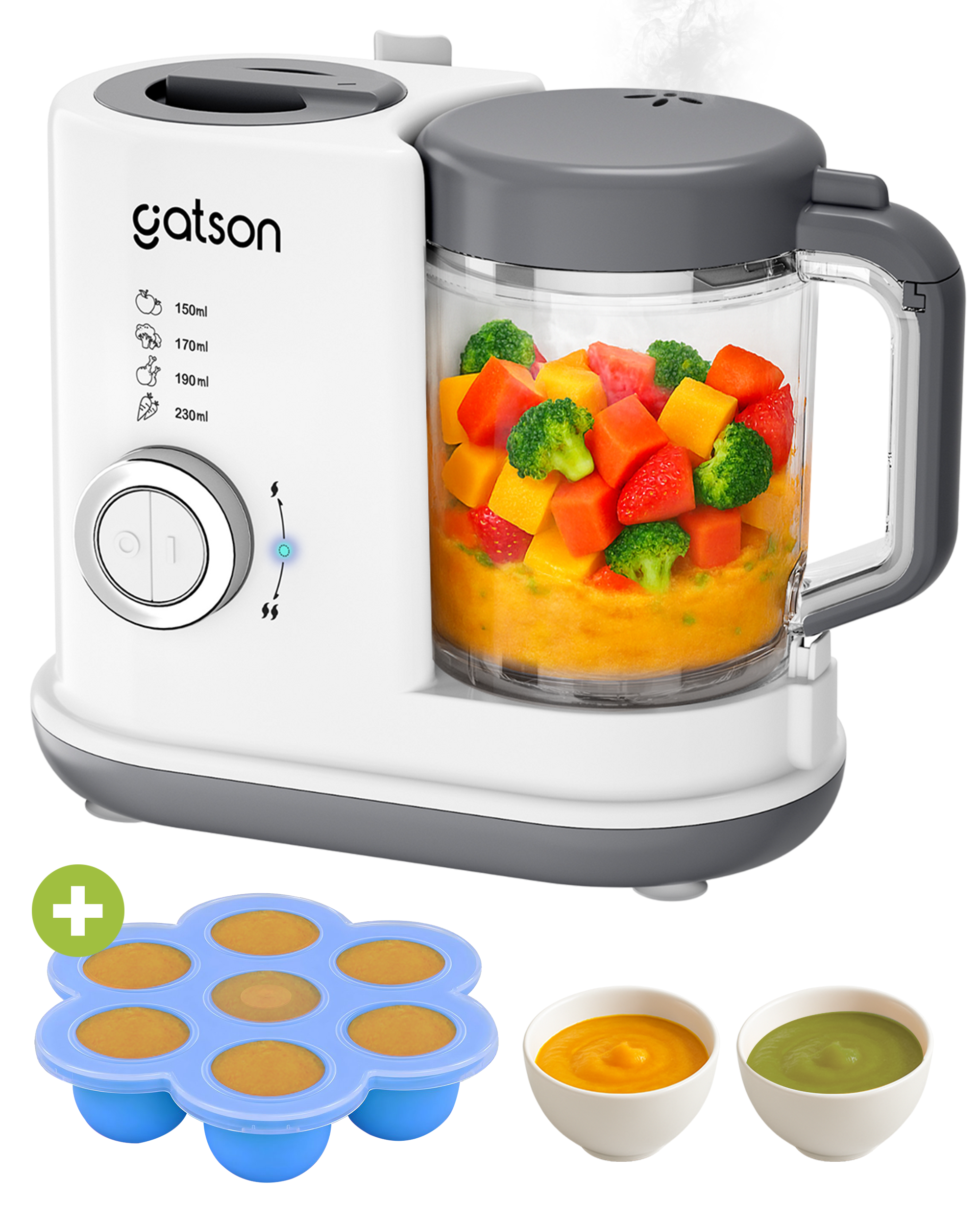 Gatson BabyChef - Blender en Stomer - Inclusief Babyvoeding bewaarbakje