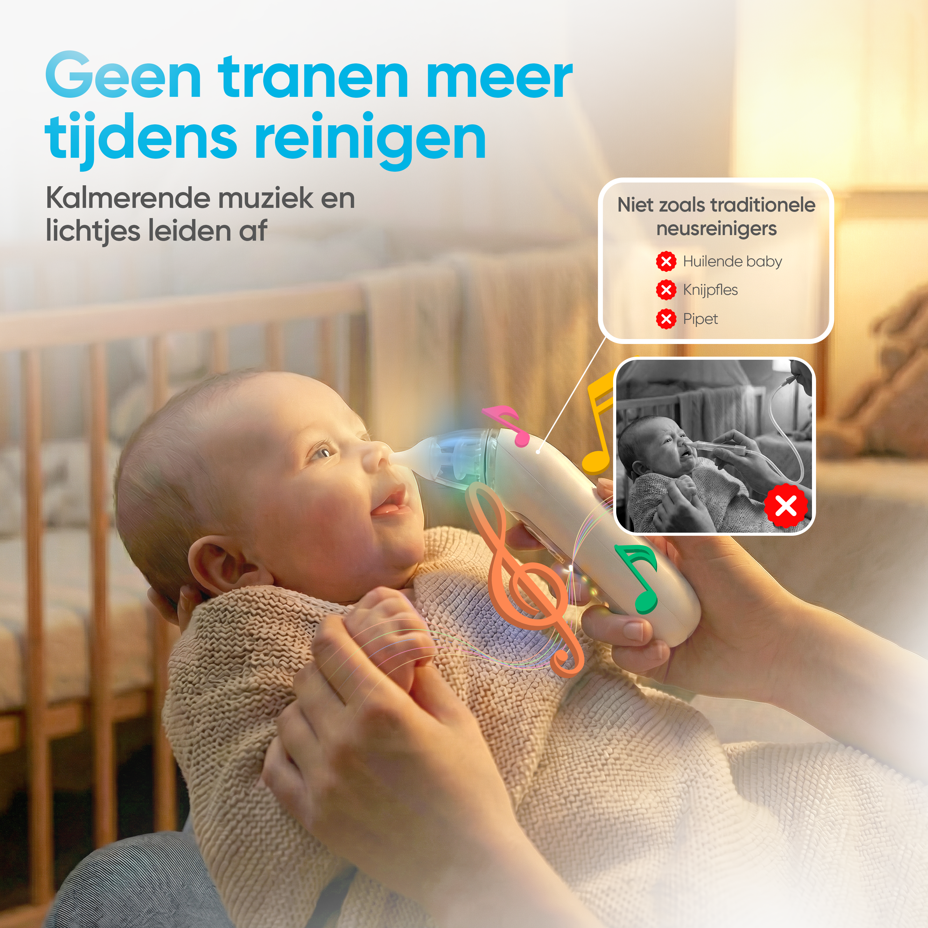 Gatson Baby Neusreiniger - Compact & Stil -  Met Melodietje