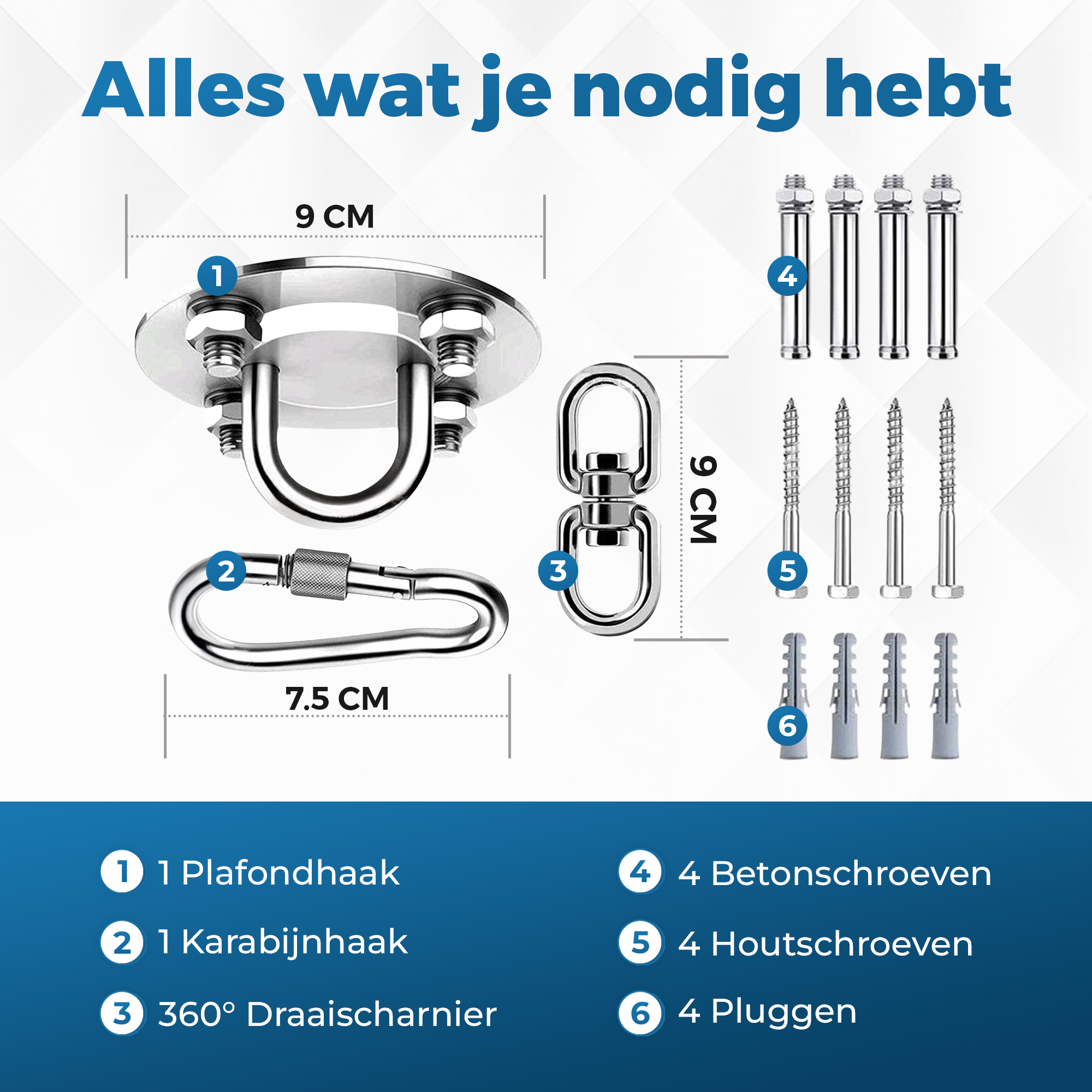 Gatson Plafondhaak - 500kg draagvermogen