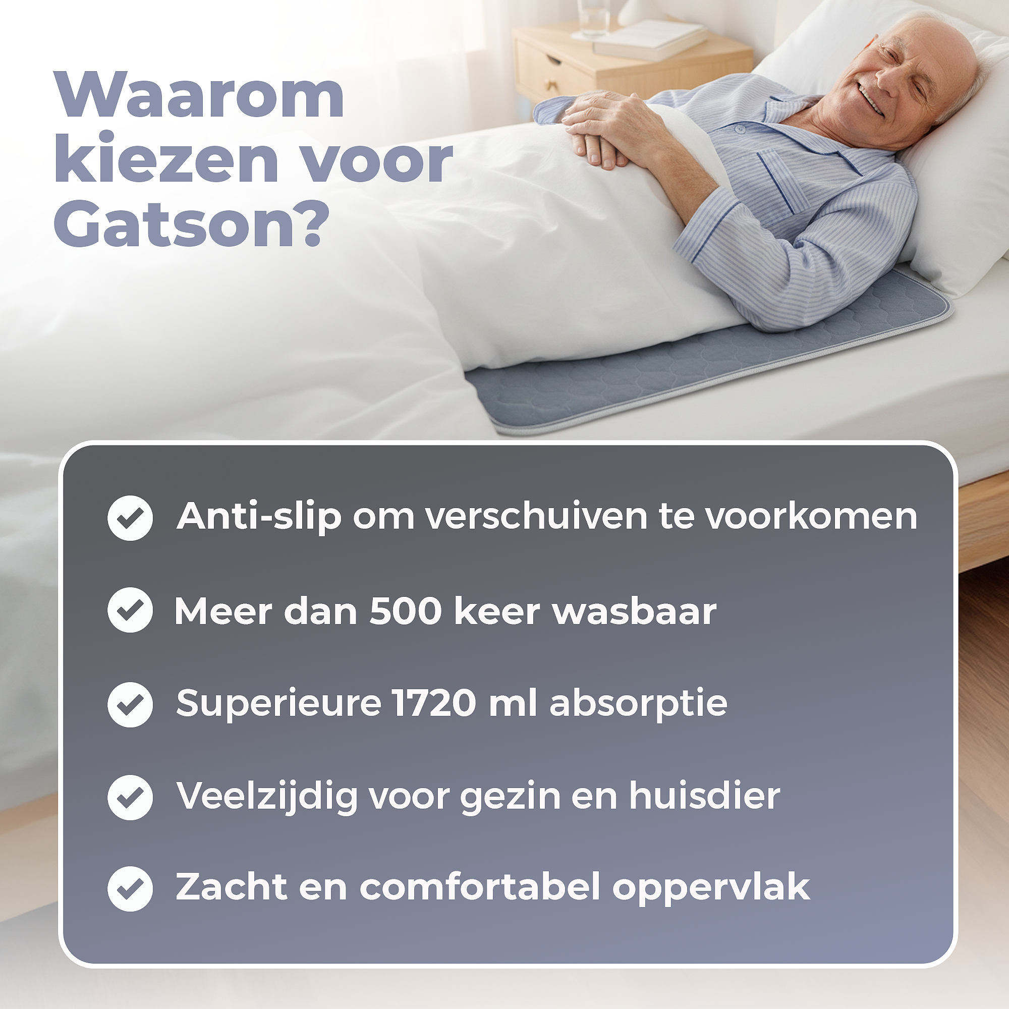 Gatson Wasbare Incontinentie Onderlegger