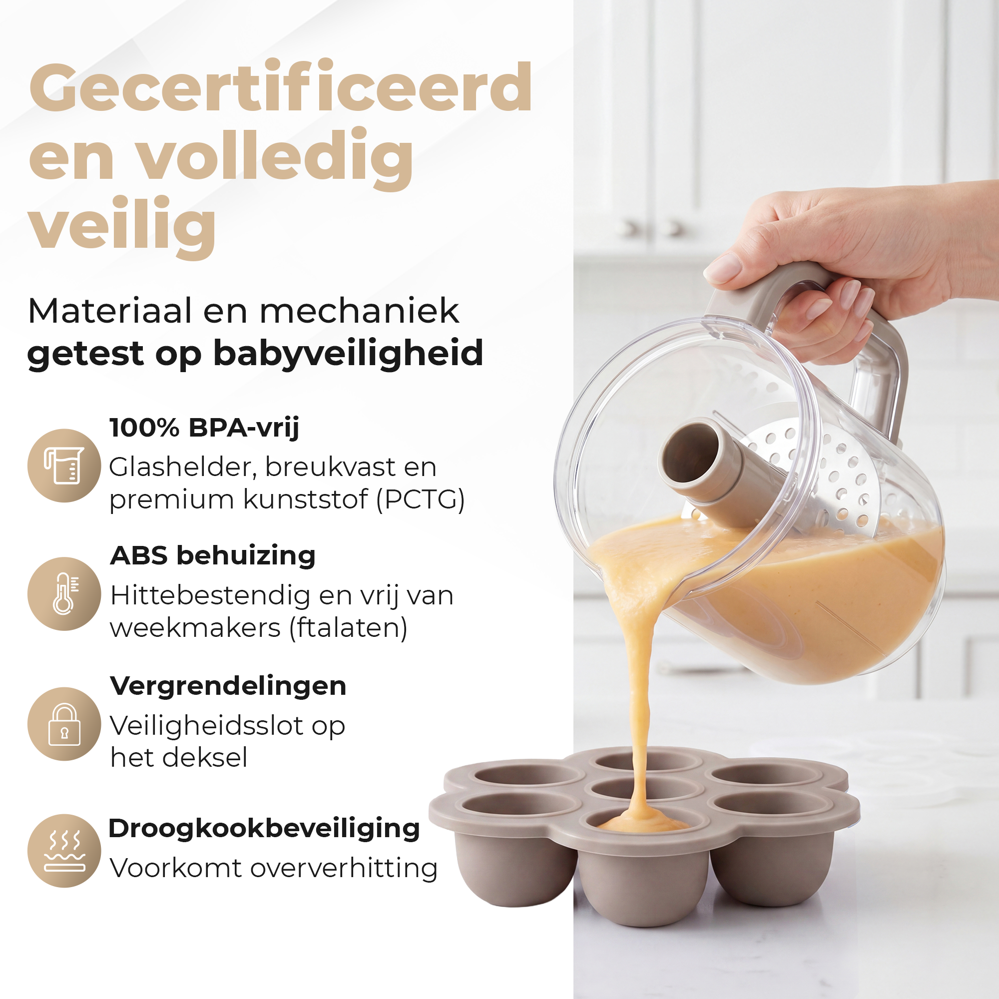 Gatson Pro BabyChef - Blender en Stomer - Inclusief Babyvoeding bewaarbakje