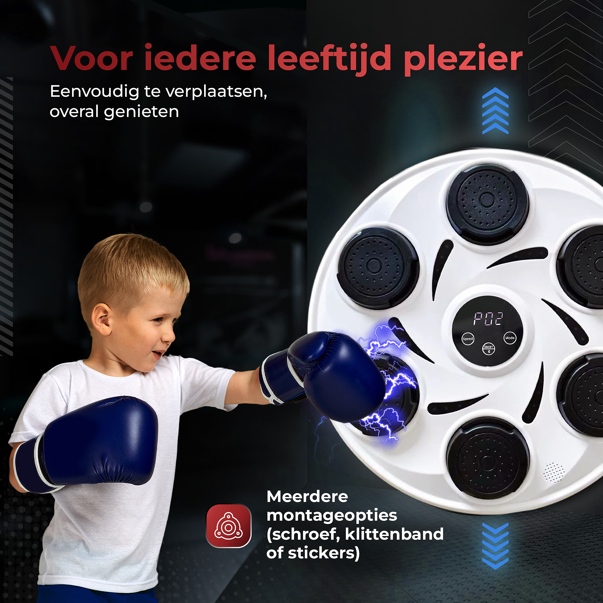 Gatson Premium Boxing Machine Wit - Inclusief Bokshandschoenen