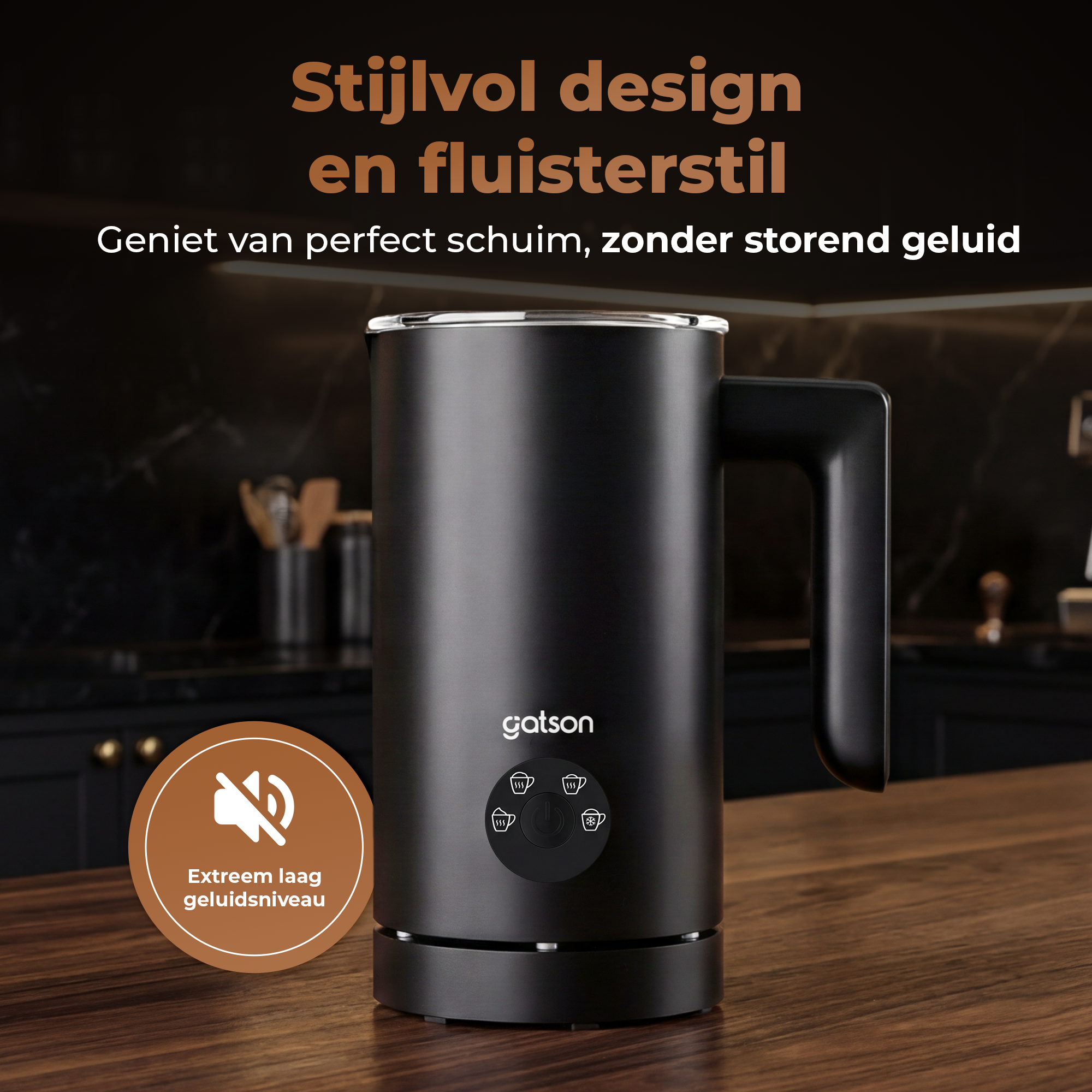 Gatson Elektrische Melkopschuimer - Warm & Koud Schuim - 4 Standen
