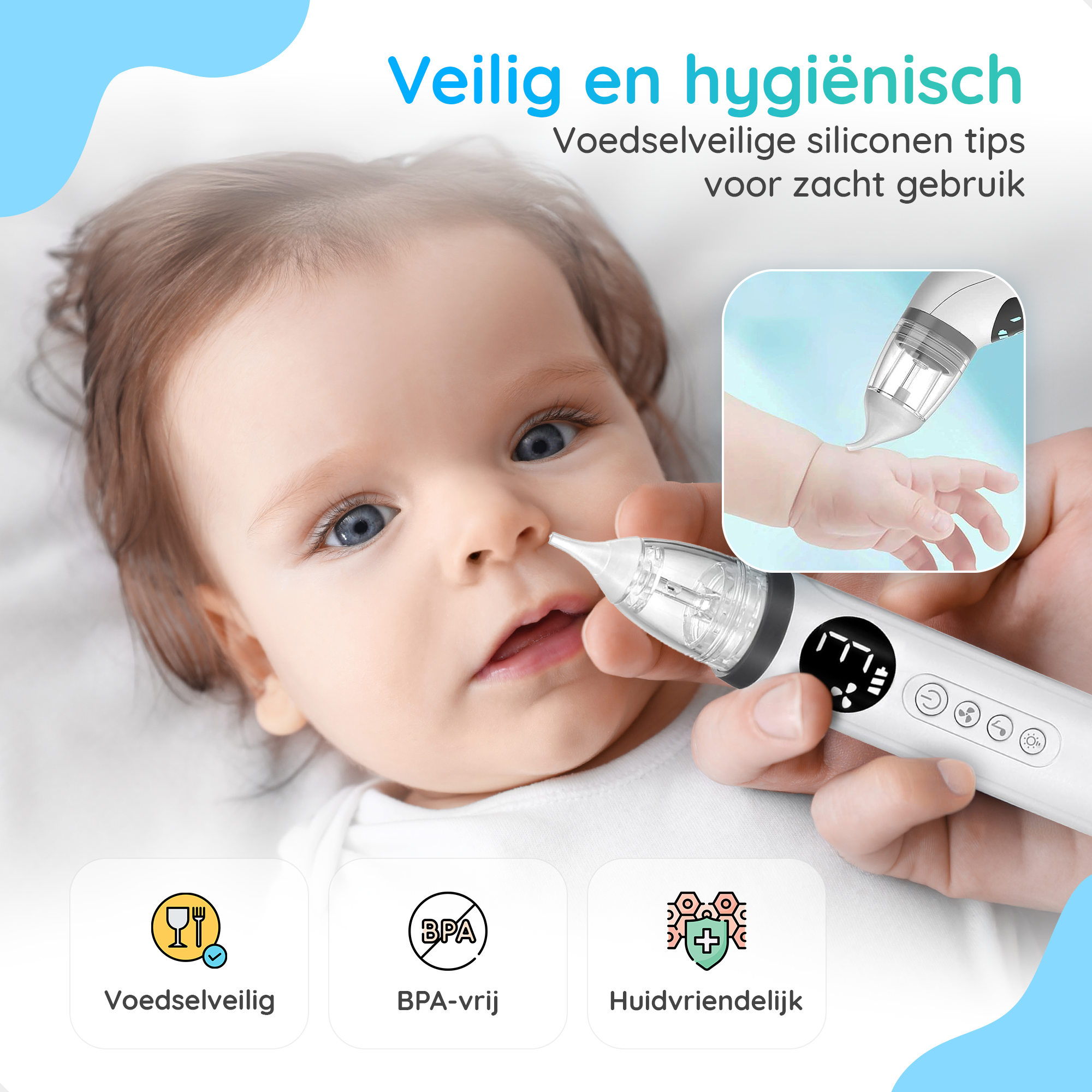 Gatson Pro Neusreiniger Baby - Inclusief Borsteltje, Pincetje en Opbergdoos